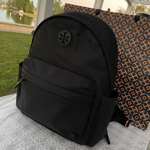 NWT tory burch ella nylon backpack in black 88368